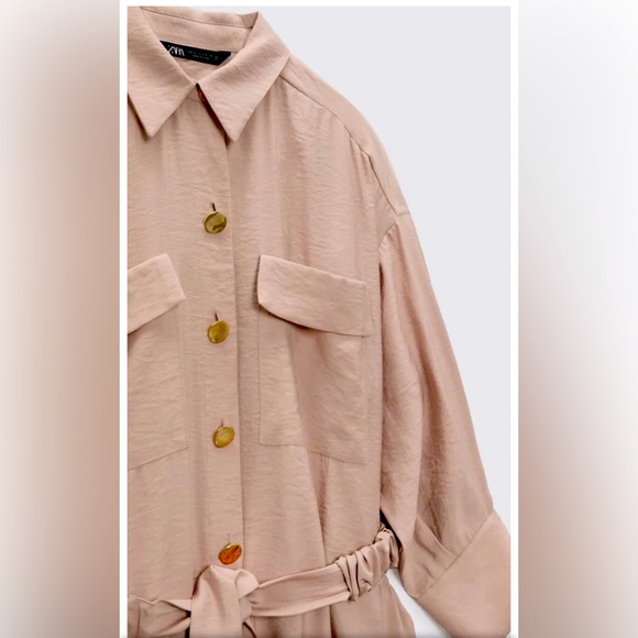 Zara oversize belted dress - Picture 2 of 4